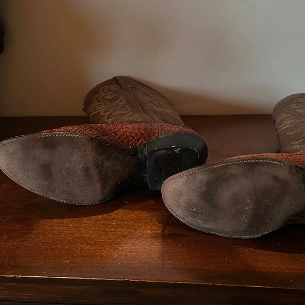Tony Lama Snakeskin Western Cowboy Boots - Picture 9 of 9